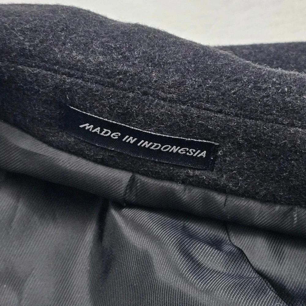 Ralph Lauren Corso Overcoat Mens Large Charcoal Grey Wool Blend Academia Classic